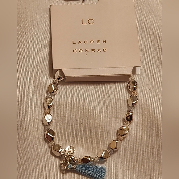 LC Lauren Conrad Silver Bracelet with Blue Tassel - Picture 3 of 4